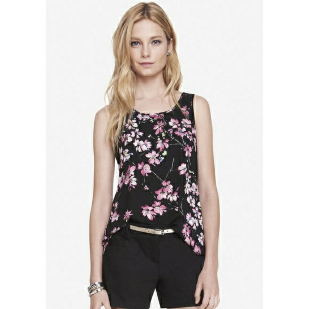 Express Floral Split Back Tank